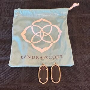 Kendra Scott Gold-Tone Earrings with Dark Gray Stones